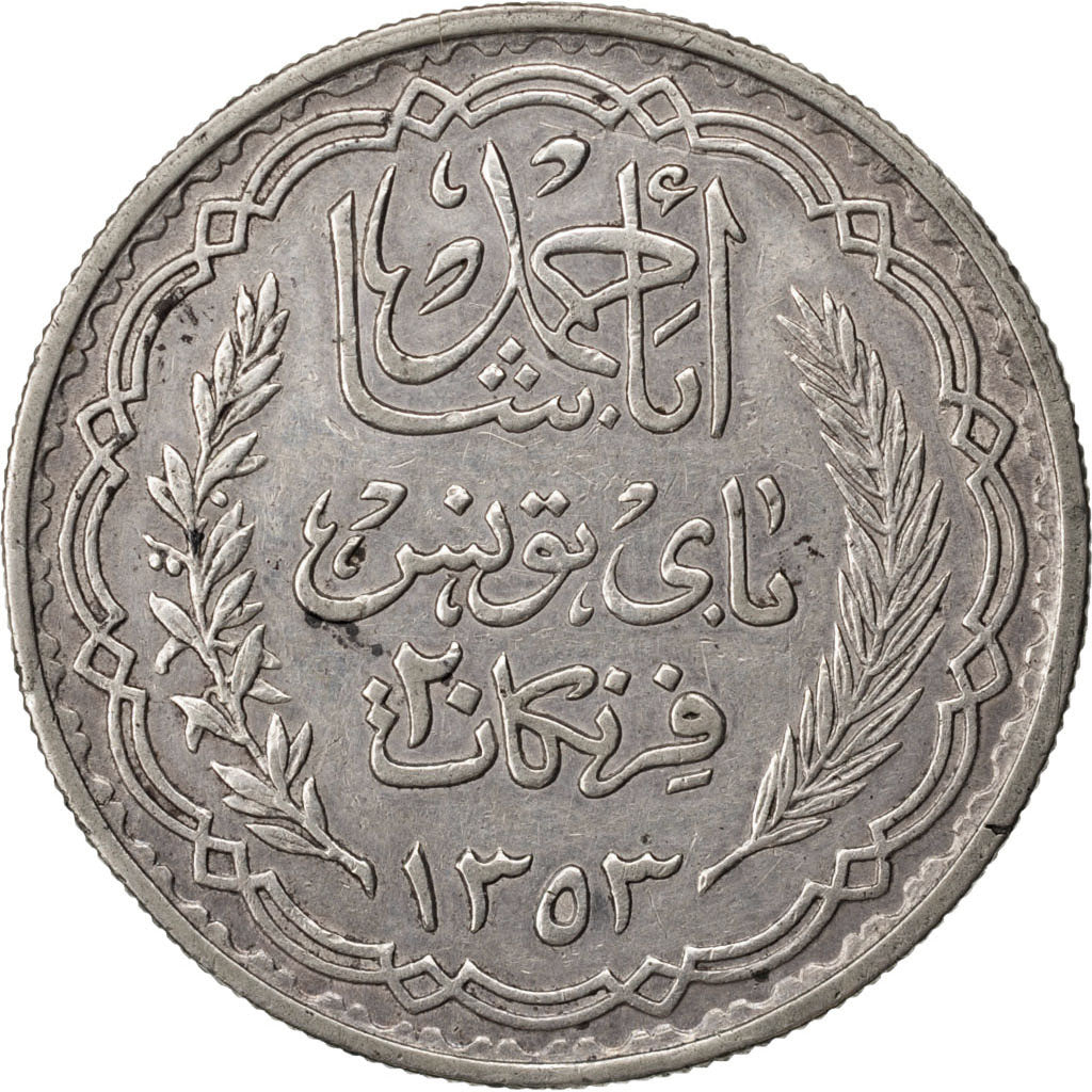 Tunisie, Ahmed Bey, 20Francs
