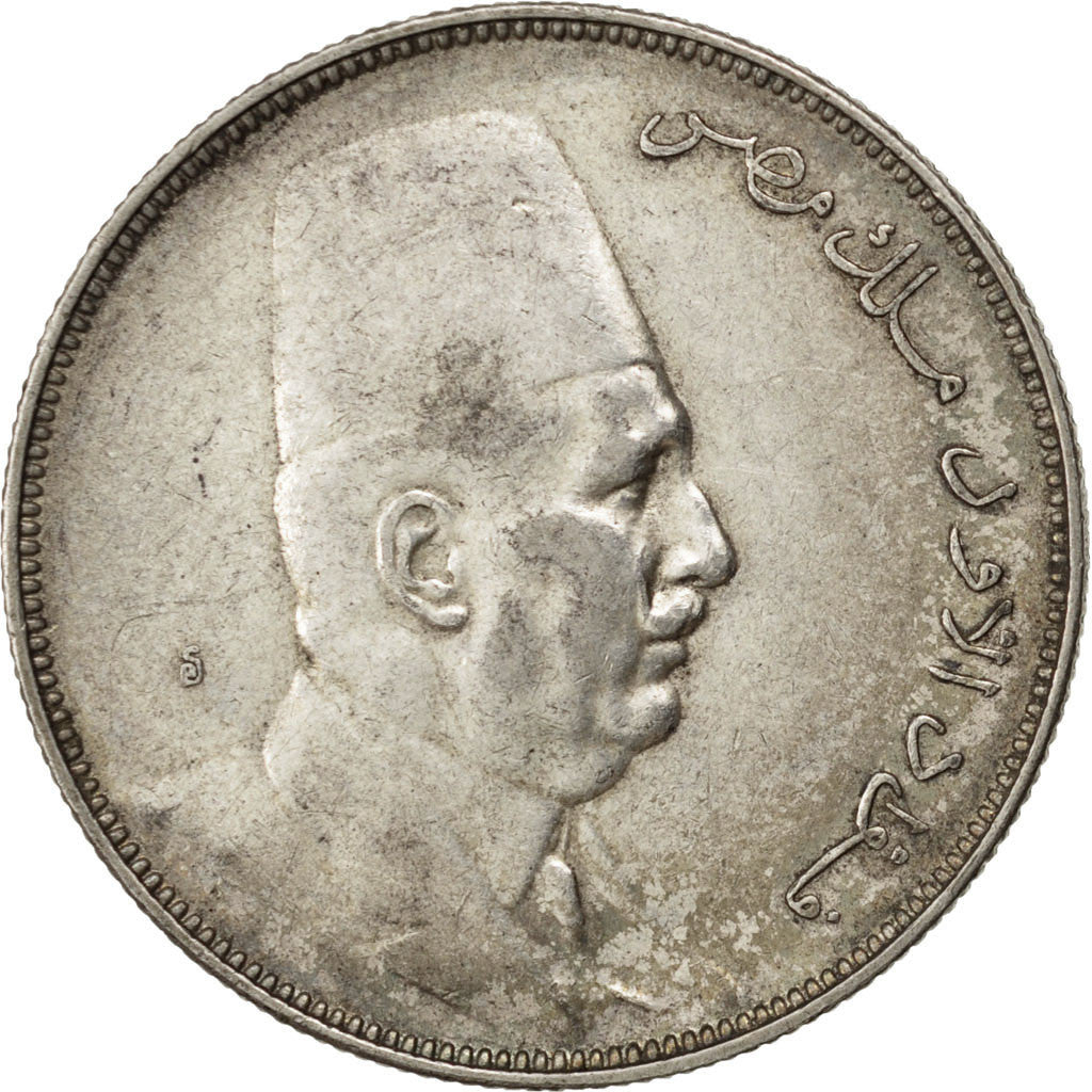 Coin, Egypt, Fuad I, 10 Piastres, 1923, Birmingham, AU(50-53), Silver, KM:337