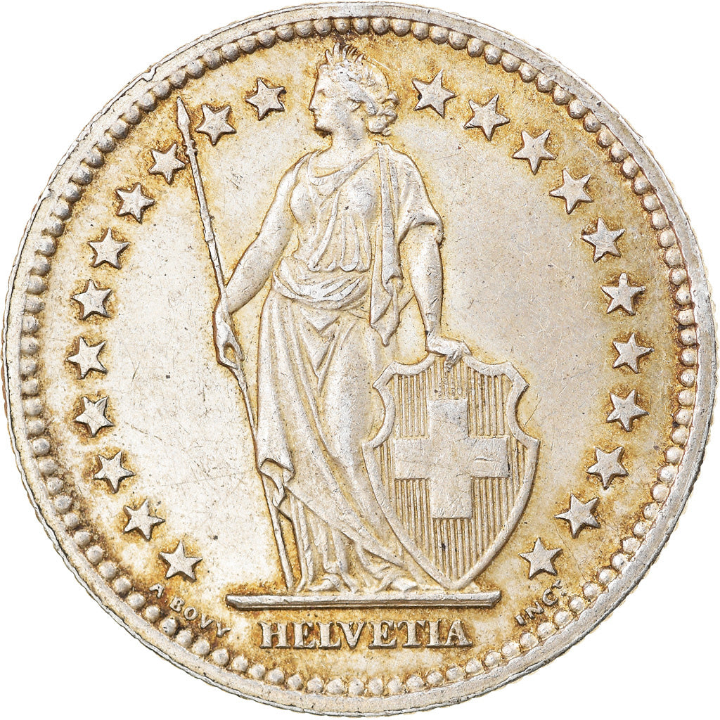 Coin, Switzerland, 2 Francs, 1948, Bern, AU(50-53), Silver, KM:21