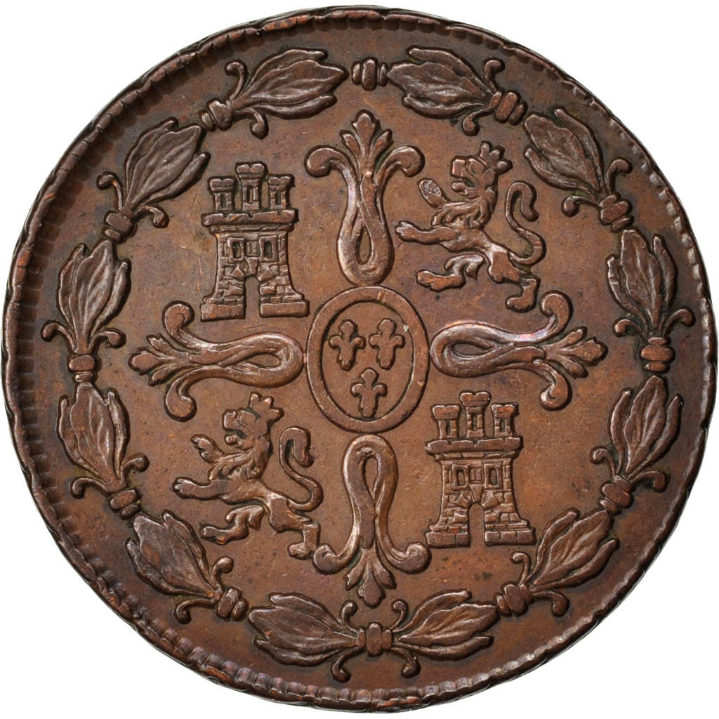 SPAIN, 8 Maravedis, 1775, Segovia, KM #408.2, AU(50-53), Copper, 11.46