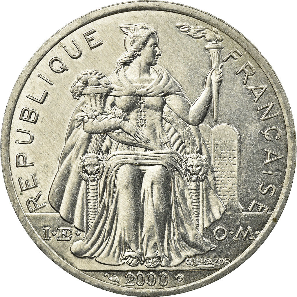 Coin, New Caledonia, 5 Francs, 2000, Paris, AU(55-58), Aluminum, KM:16