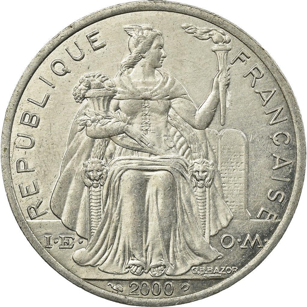 Coin, New Caledonia, 5 Francs, 2000, Paris, AU(50-53), Aluminum, KM:16