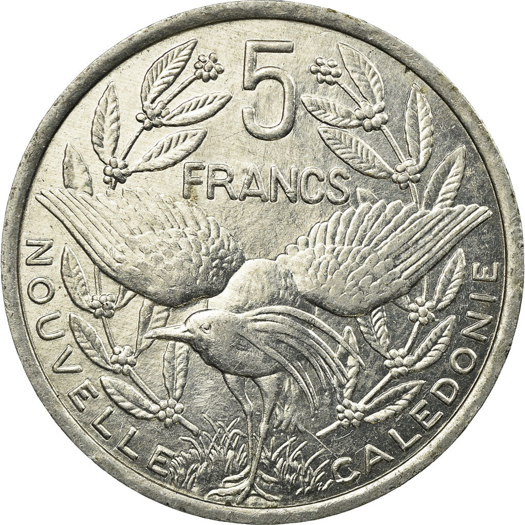 Coin, New Caledonia, 5 Francs, 2000, Paris, AU(50-53), Aluminum, KM:16