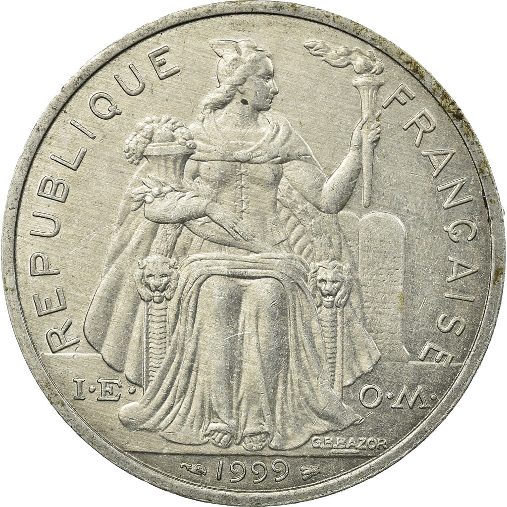 Moneta, Nuova Caledonia, 5 Francs, 1999, Paris, BB, Alluminio, KM:16