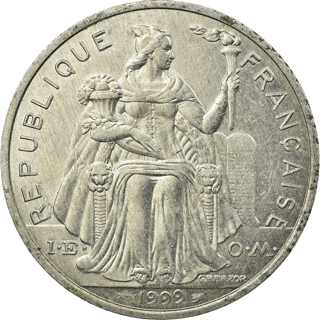 Münze, Neukaledonien, 5 Francs, 1999, Paris, SS, Aluminium, KM:16