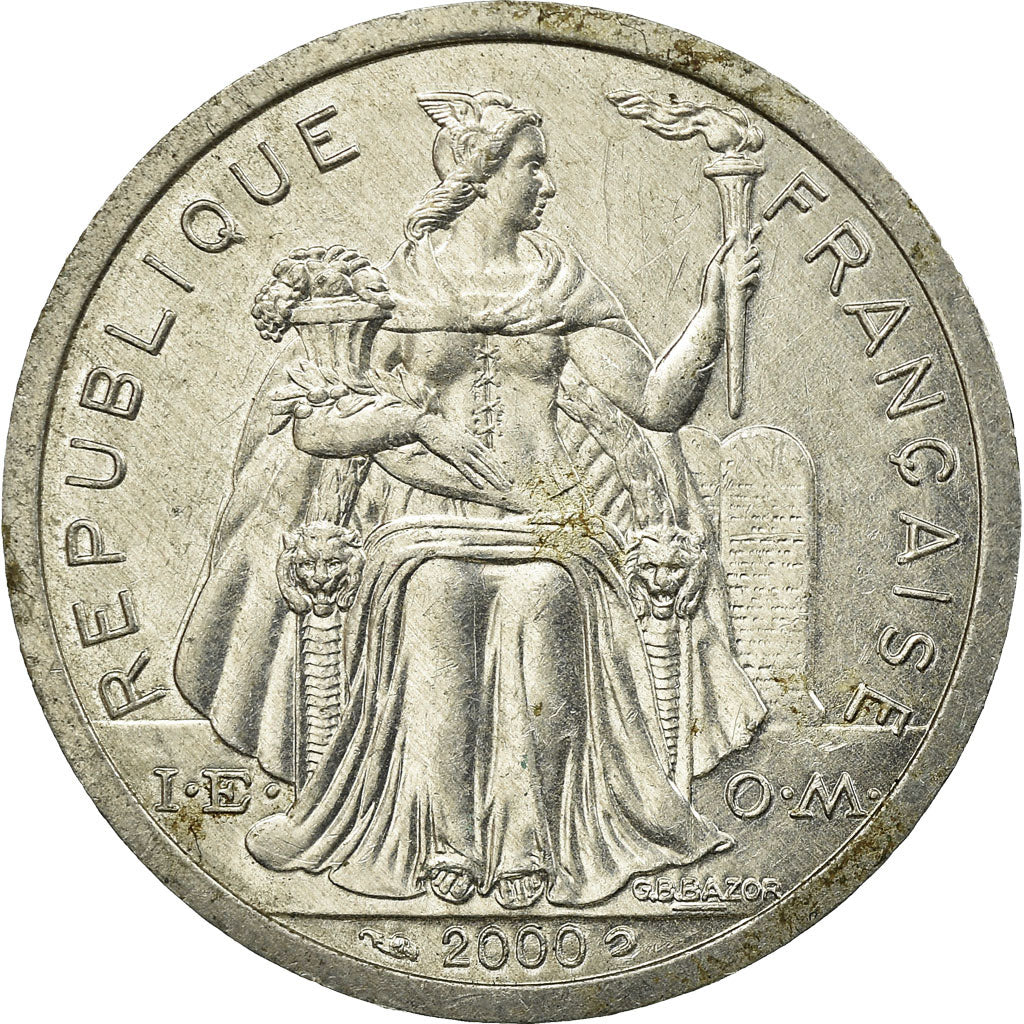 Coin, New Caledonia, 2 Francs, 2000, Paris, AU(55-58), Aluminum, KM:14