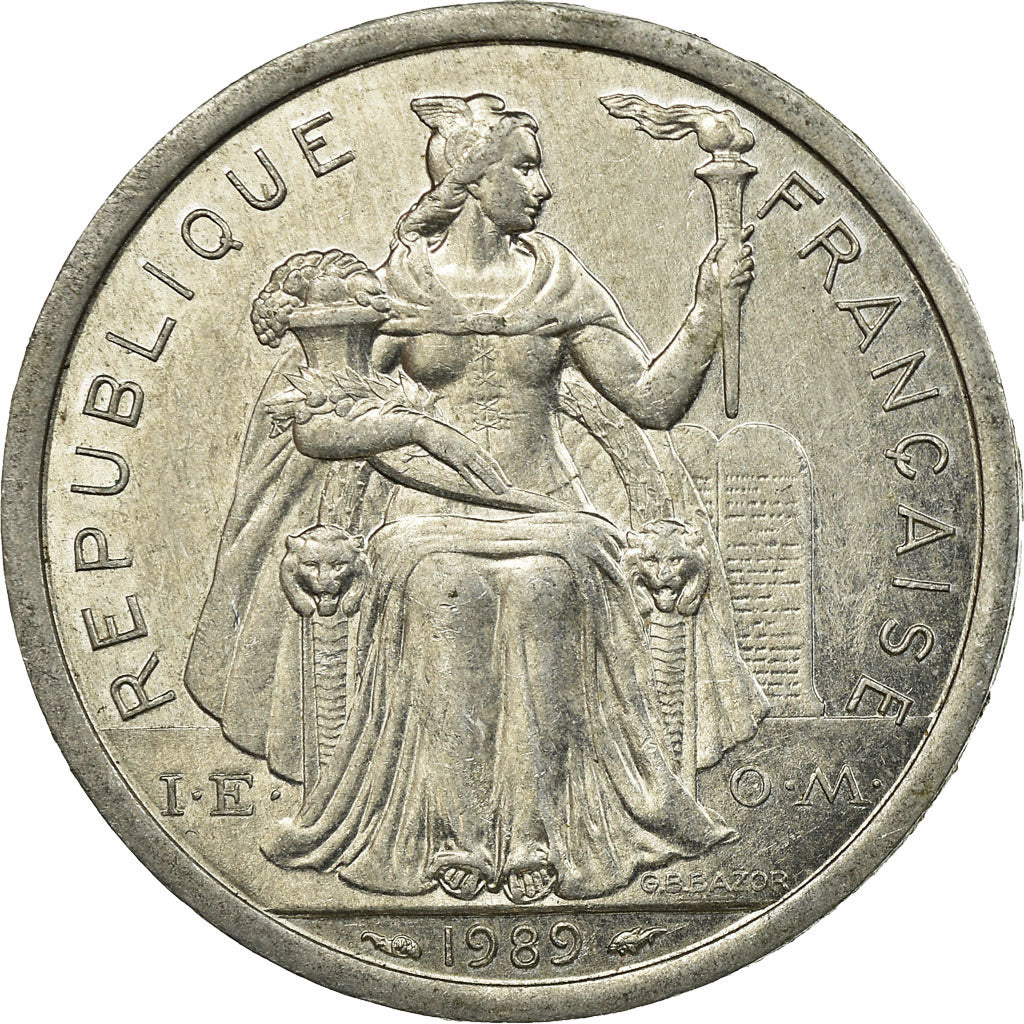 Münze, Neukaledonien, 2 Francs, 1989, Paris, SS, Aluminium, KM:14