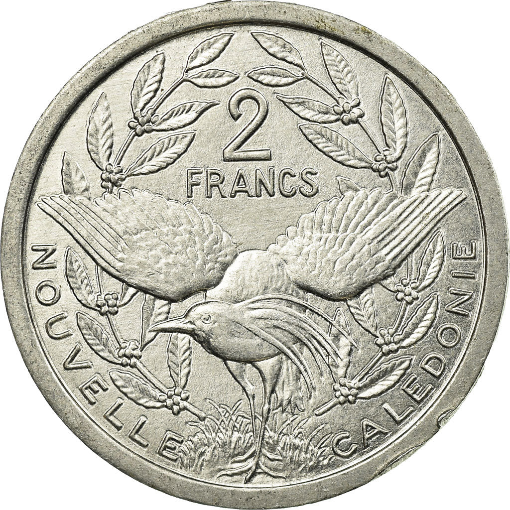 Coin, New Caledonia, 2 Francs, 1996, Paris, EF(40-45), Aluminum, KM:14