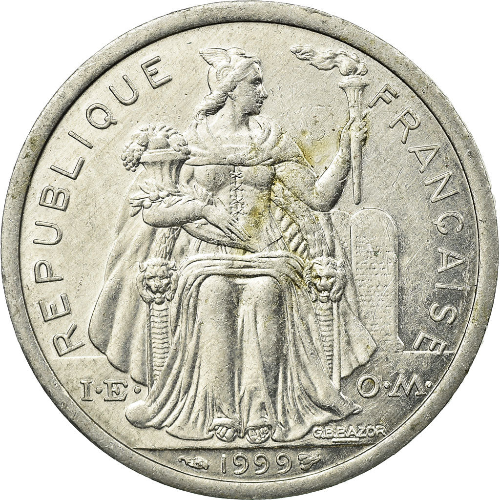 Coin, New Caledonia, 2 Francs, 1999, Paris, EF(40-45), Aluminum, KM:14