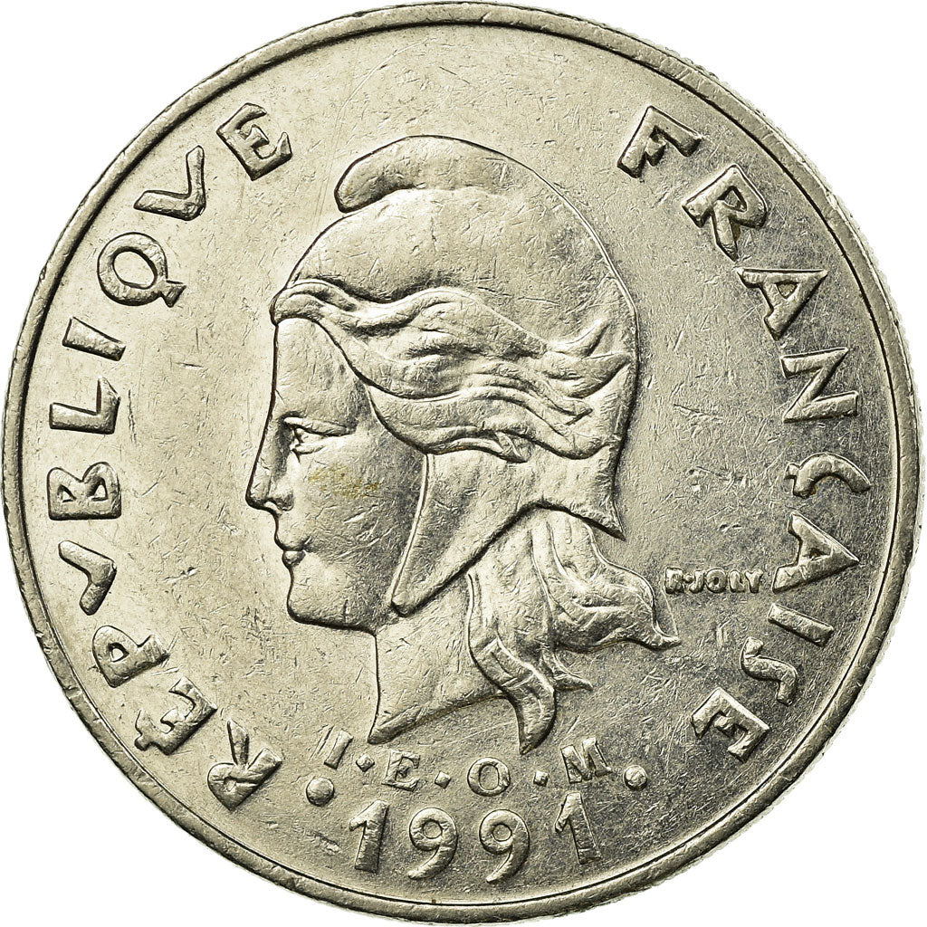 Münze, Neukaledonien, 20 Francs, 1991, Paris, SS, Nickel, KM:12