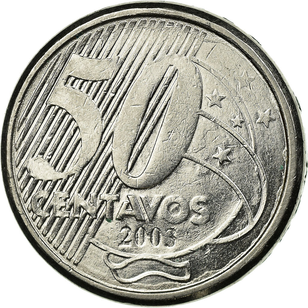 Monnaie, Brésil, 50 Centavos, 2003, TTB, Stainless Steel, KM:651a