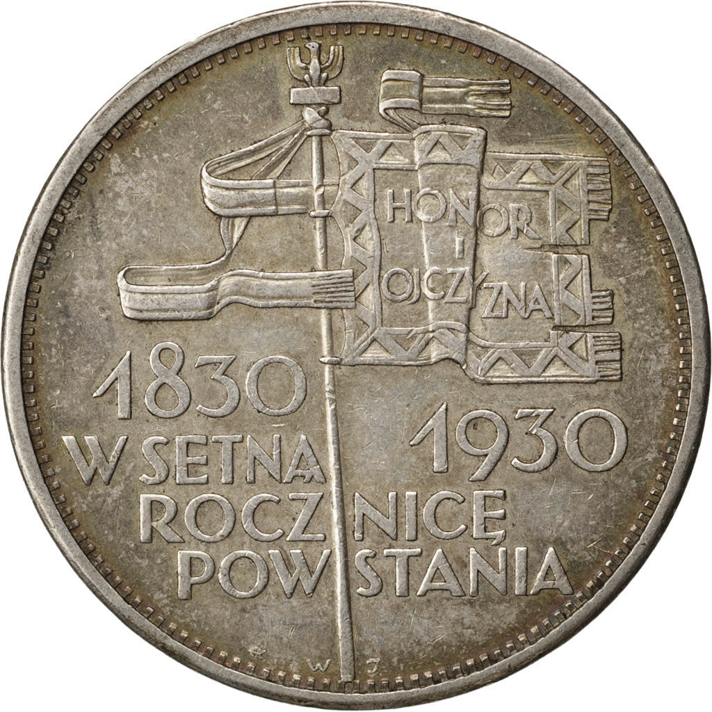 POLAND, 5 Zlotych, 1930, Warsaw, KM #19.1, EF(40-45), Silver, 33, 17.96