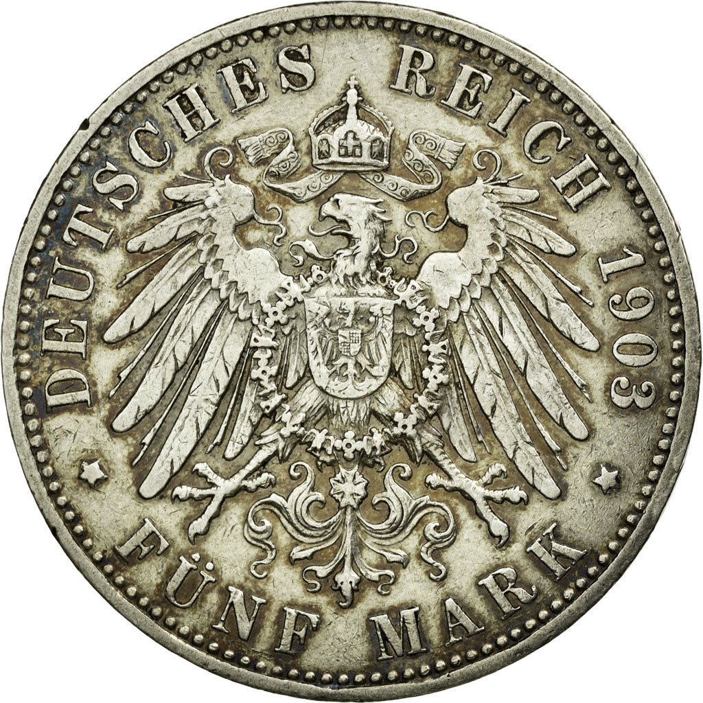 Coin, German States, PRUSSIA, Wilhelm II, 5 Mark, 1903, Berlin, EF(40-45)