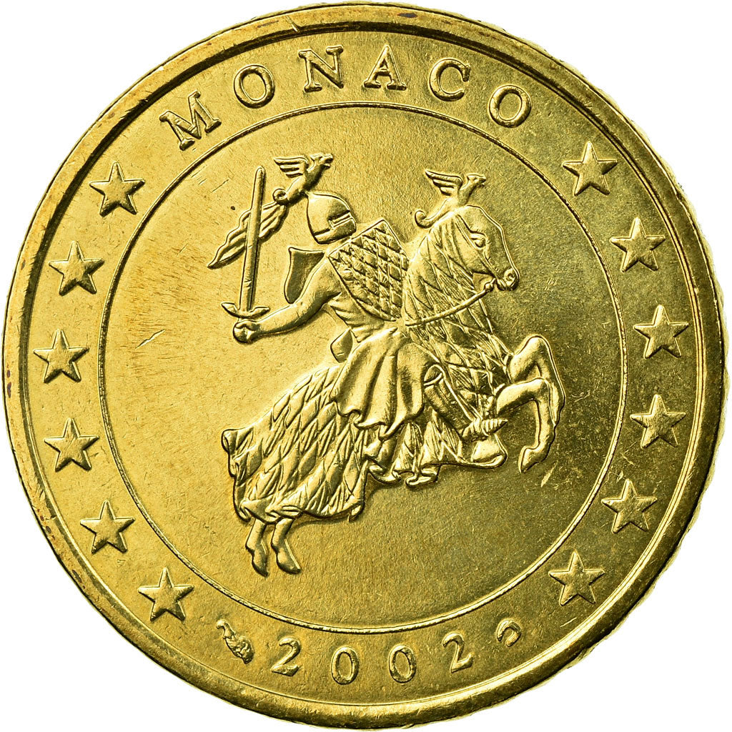 Monaco, 50 Euro Cent, Sceau des Grimaldi, 2002, SPL-, Ottone, Gadoury:MC177