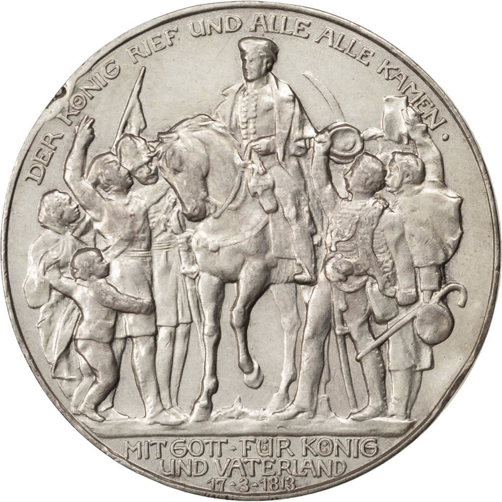Stati tedeschi, PRUSSIA, Wilhelm II, 2 Mark, 1913, Berlin, BB+, Argento, KM:532