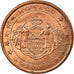 Monaco, 5 Euro Cent, ARMES des GRIMALDI, 2001, EF(40-45), Copper Plated Steel