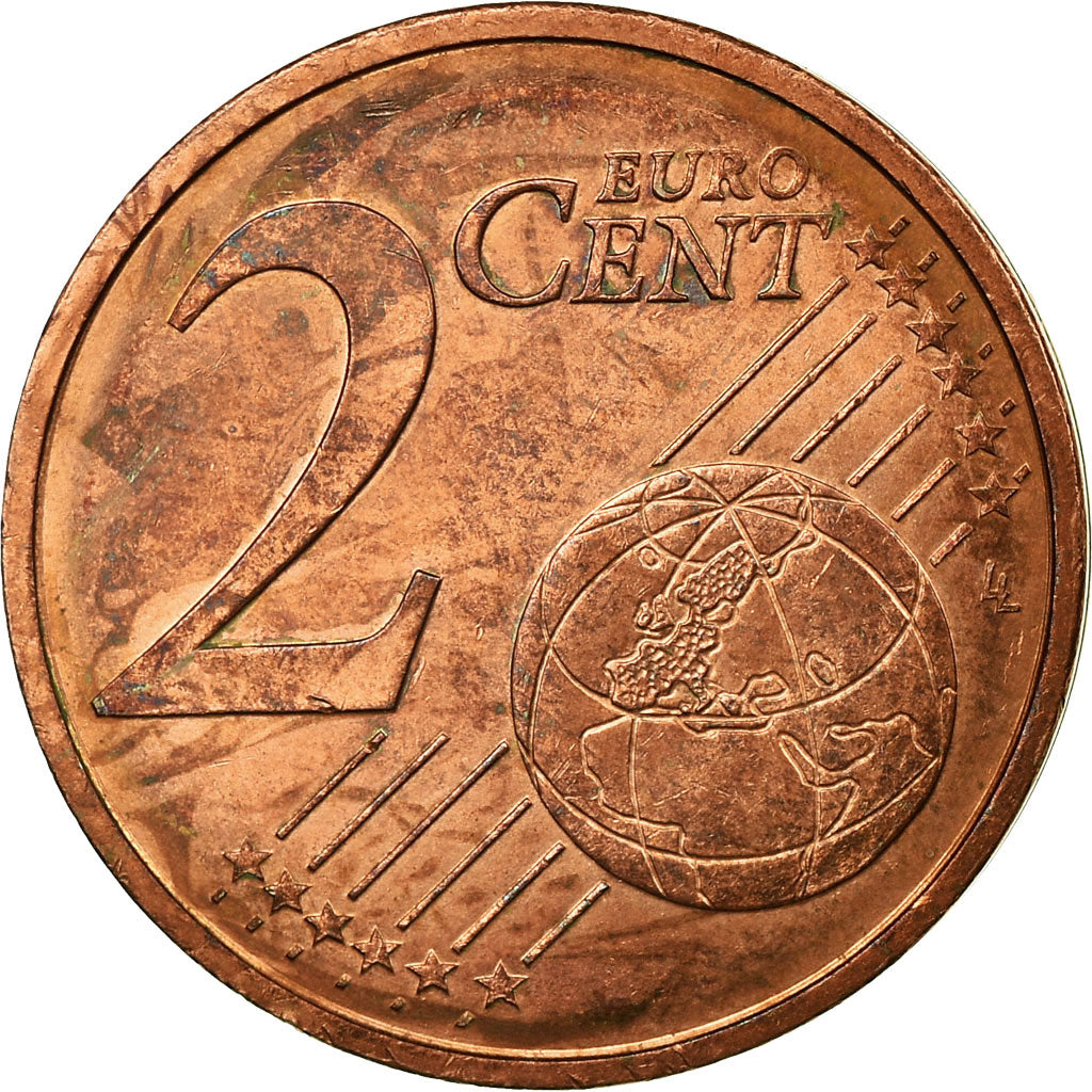 Monaco, 2 Euro Cent, ARMES des GRIMALDI, 2001, EF(40-45), Copper Plated Steel