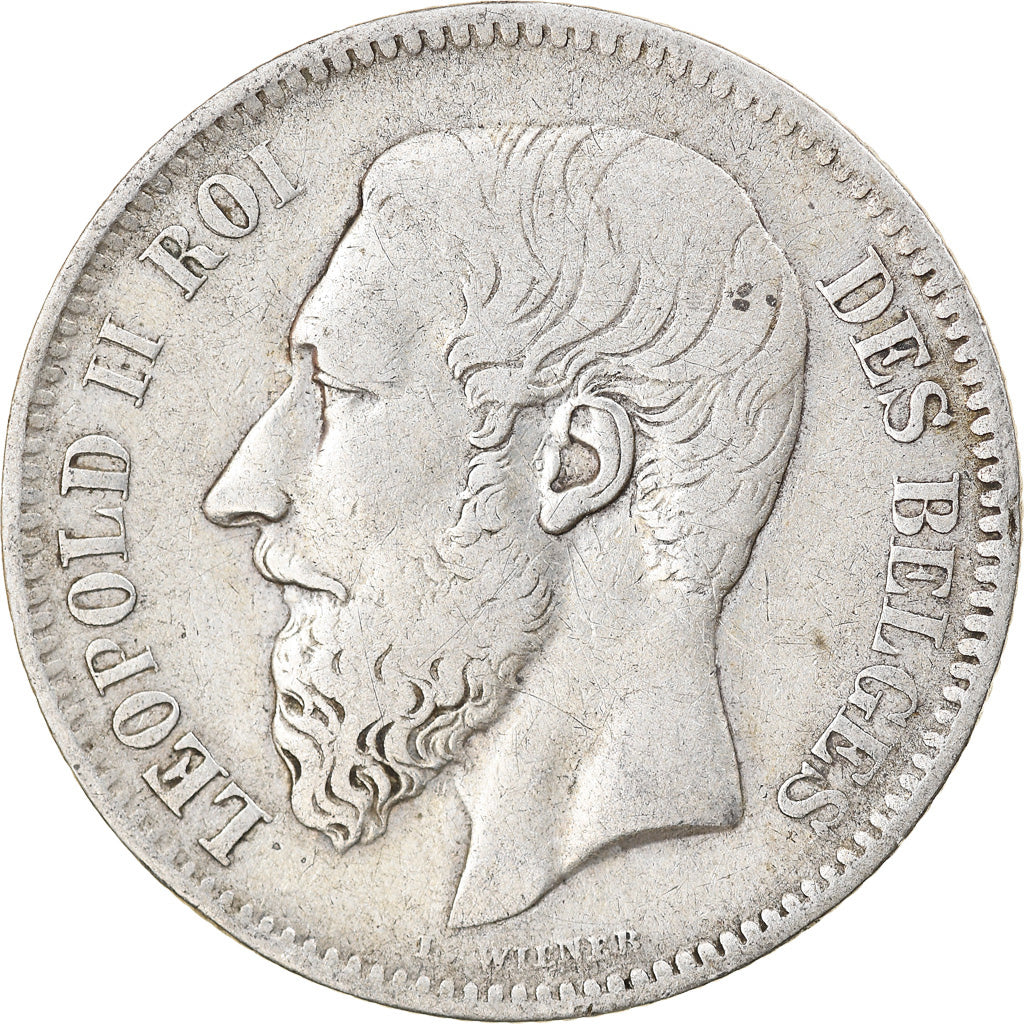 Coin, Belgium, Leopold II, 2 Francs, 2 Frank, 1868, VF(30-35), Silver, KM:30.1