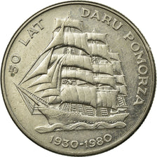 Coin, Poland, 50th Anniversary - Training Ship Daru Pomorza, 20 Zlotych, 1980