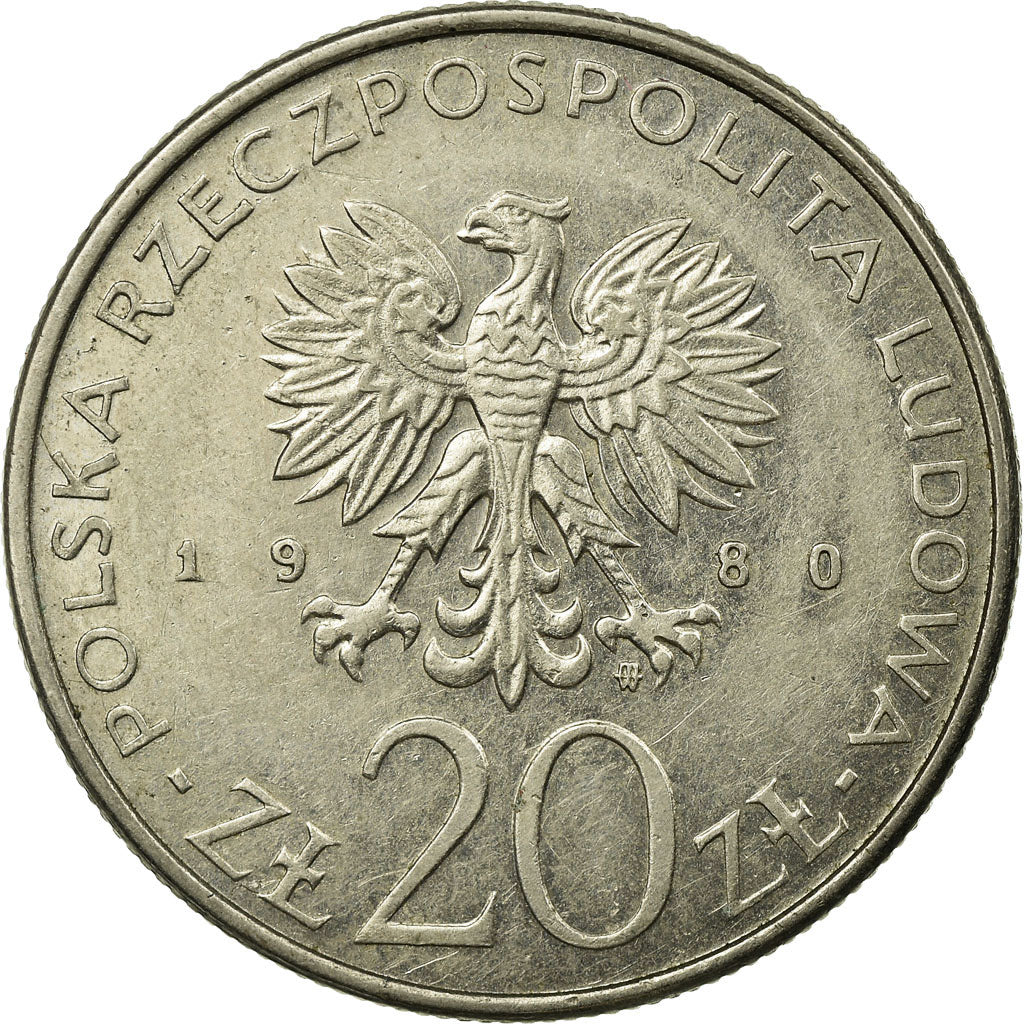 Coin, Poland, 50th Anniversary - Training Ship Daru Pomorza, 20 Zlotych, 1980