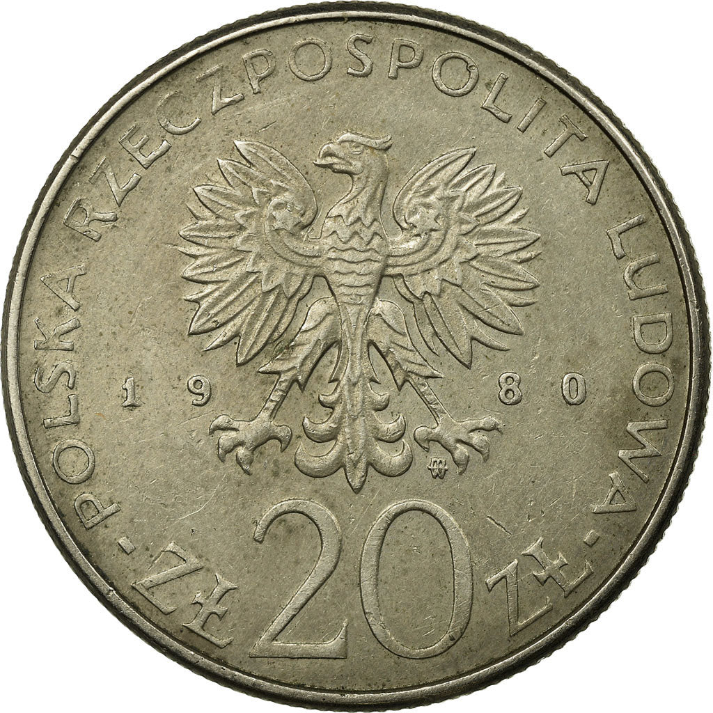 Coin, Poland, 50th Anniversary - Training Ship Daru Pomorza, 20 Zlotych, 1980