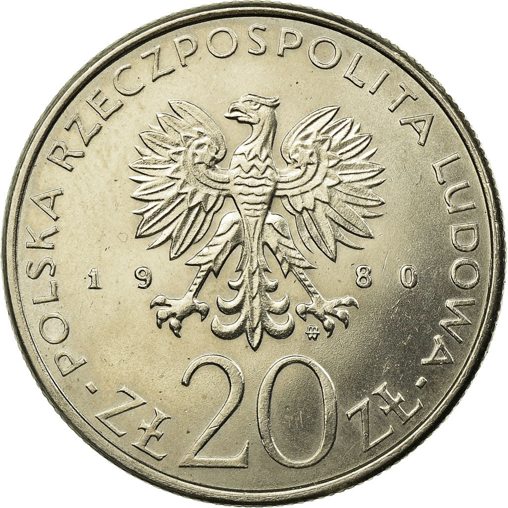 Coin, Poland, 50th Anniversary - Training Ship Daru Pomorza, 20 Zlotych, 1980