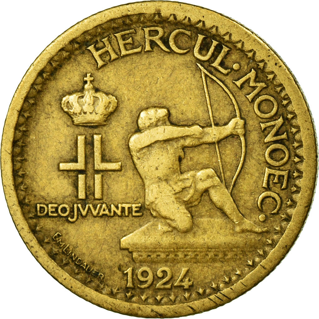 Monnaie, Monaco, Louis II, 50 Centimes, 1924, Poissy, TTB, Aluminum-Bronze