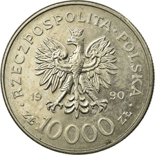Coin, Poland, 10th Anniversary of Solidarity, 10000 Zlotych, 1990, Warsaw