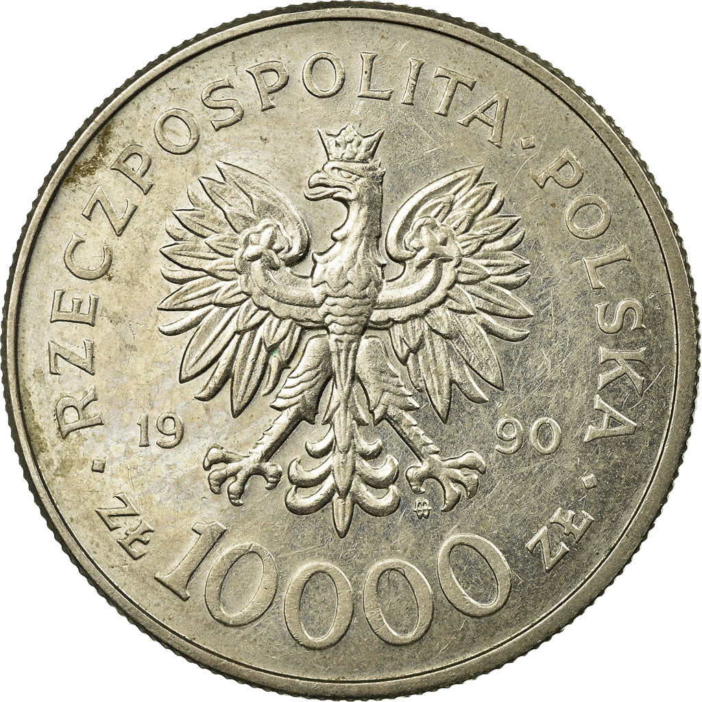 Monnaie, Pologne, 10th Anniversary of Solidarity, 10000 Zlotych, 1990, Warsaw