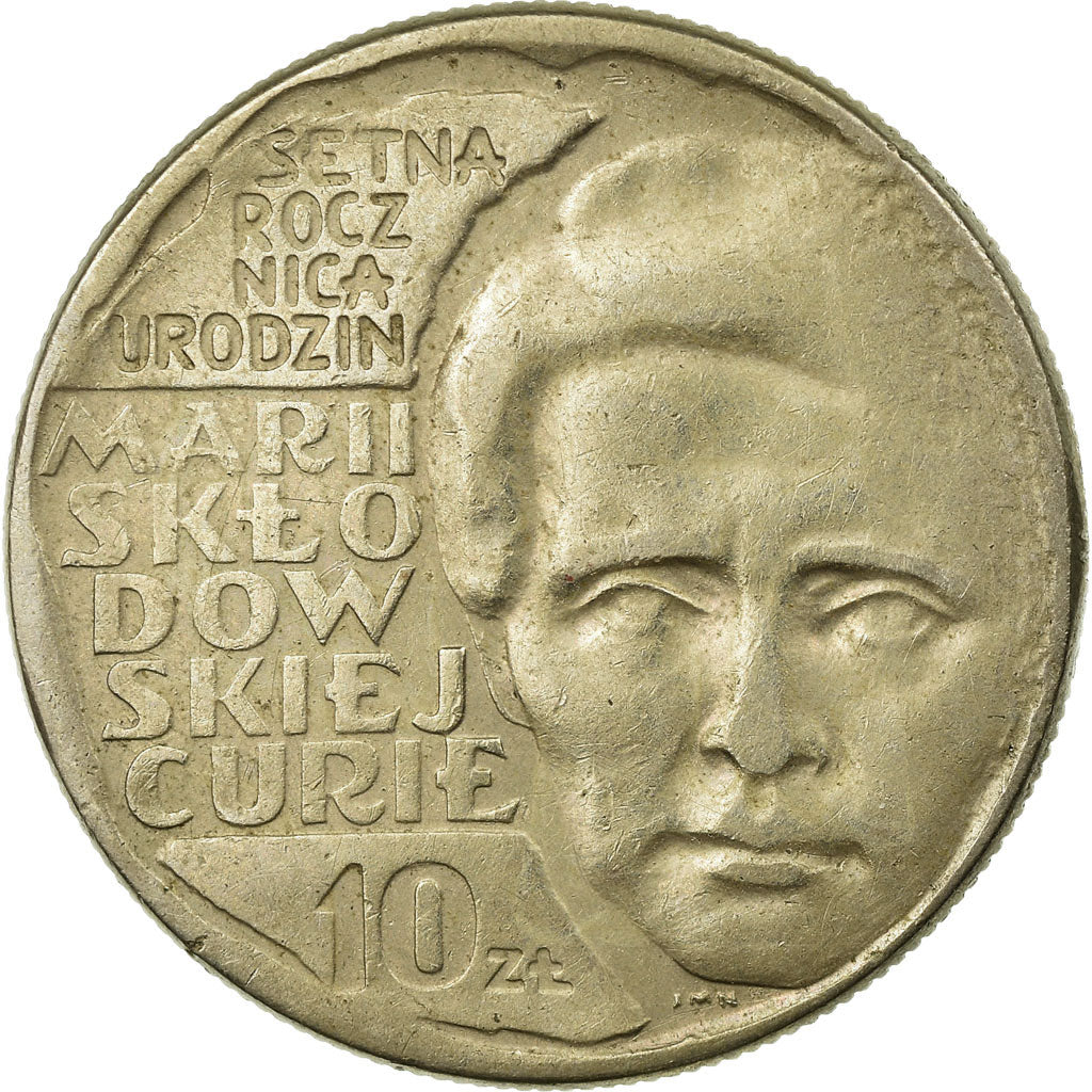 Monnaie, Pologne, Centennial - Birth of Marie Sklodowska Curie, 10 Zlotych