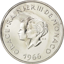 MONACO, 10 Francs, 1966, KM #M1, MS(60-62), Silver, 37, Gadoury #154, 24.99