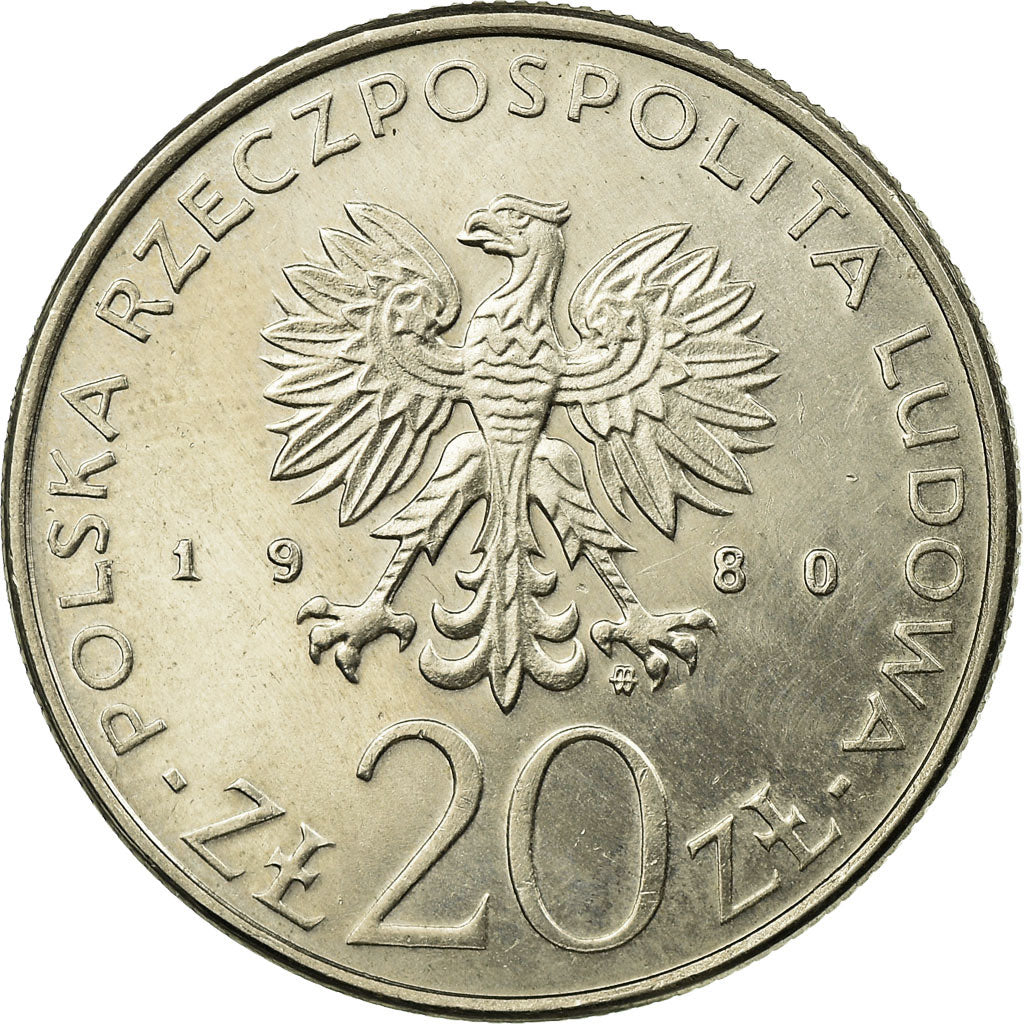 Coin, Poland, 50th Anniversary - Training Ship Daru Pomorza, 20 Zlotych, 1980
