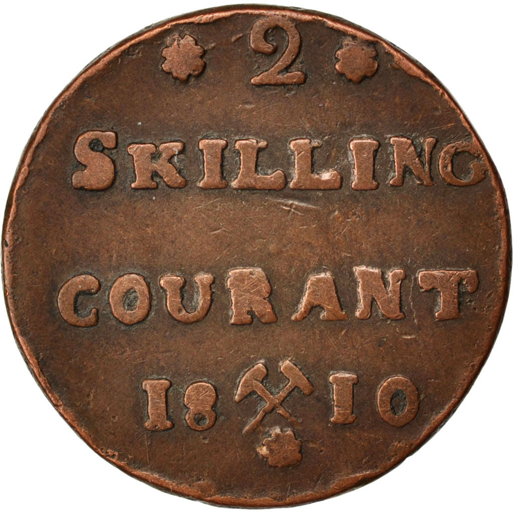 NORWAY, 2 Skilling, 1810, KM #280.1, VF(30-35), Copper, 8.17