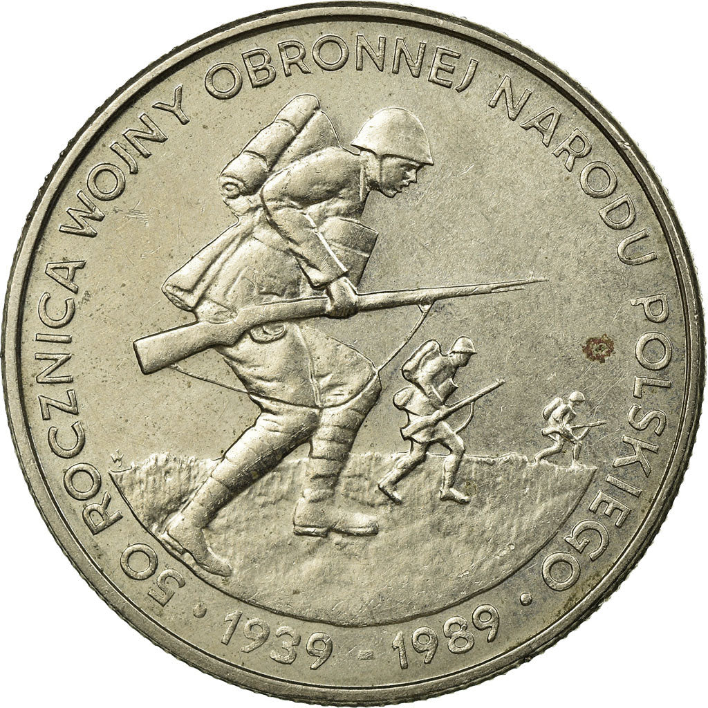 Moneda, Polonia, 50th Anniversary - Beginning of WWII, 500 Zlotych, 1989