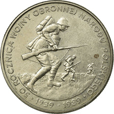 Moneda, Polonia, 50th Anniversary - Beginning of WWII, 500 Zlotych, 1989