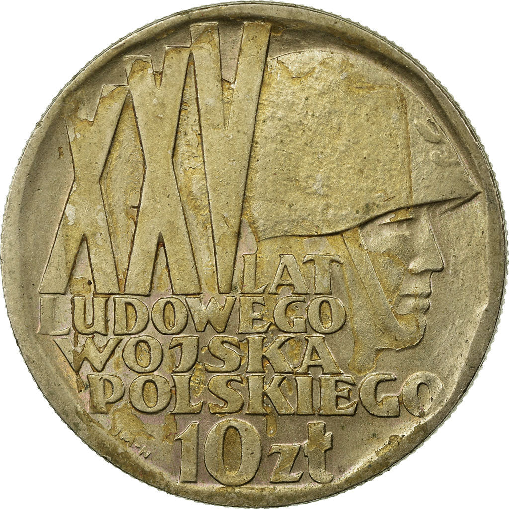 Münze, Polen, 25th Anniversary - Peoples Army, 10 Zlotych, 1968, Warsaw, SS
