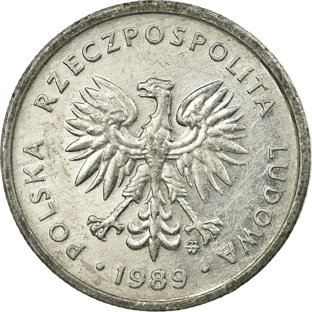 Coin, Poland, 2 Zlote, 1989, Warsaw, VF(30-35), Aluminum, KM:80.3