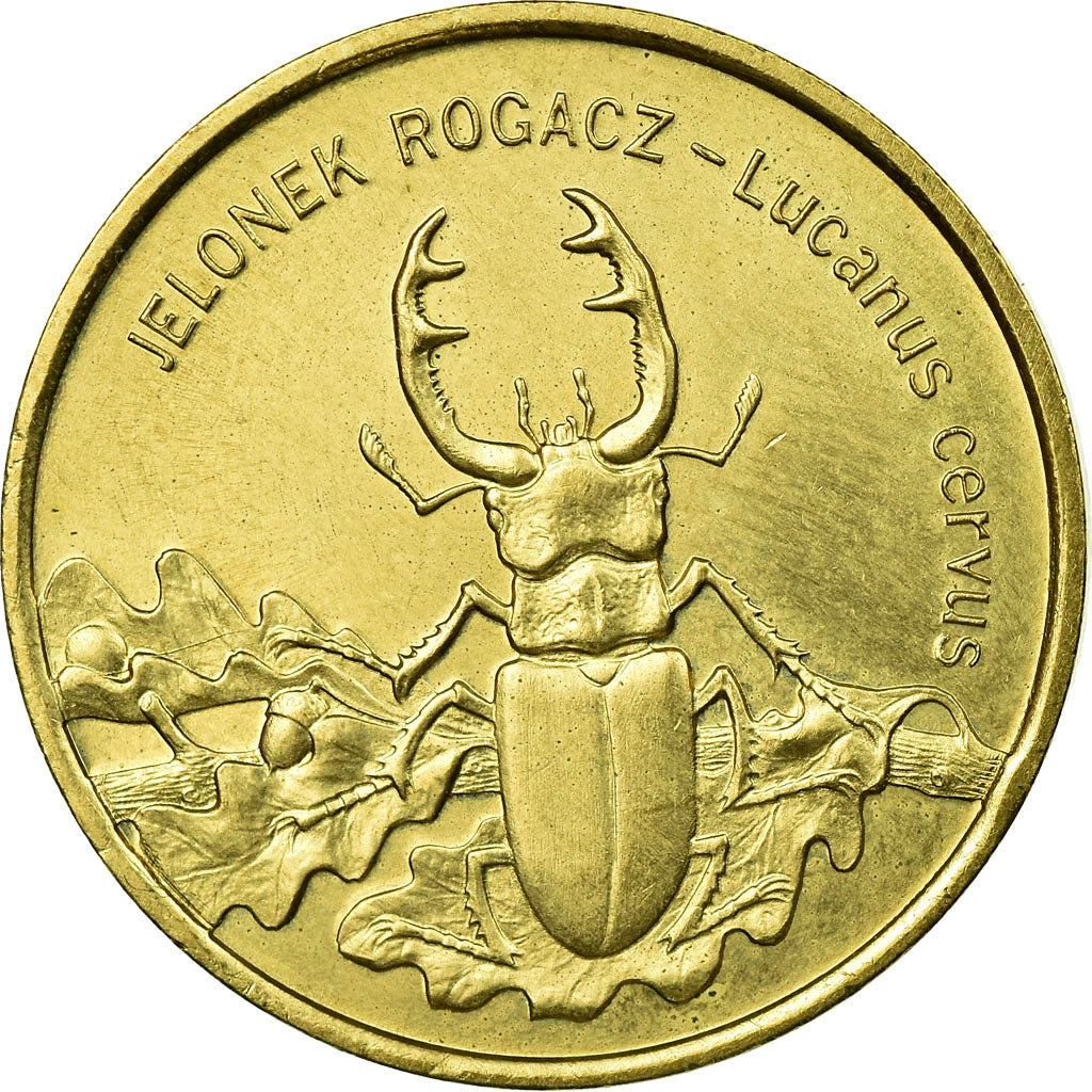 Coin, Poland, Jelonek Rogacz - Lucanus cervus., 2 Zlote, 1997, Warsaw