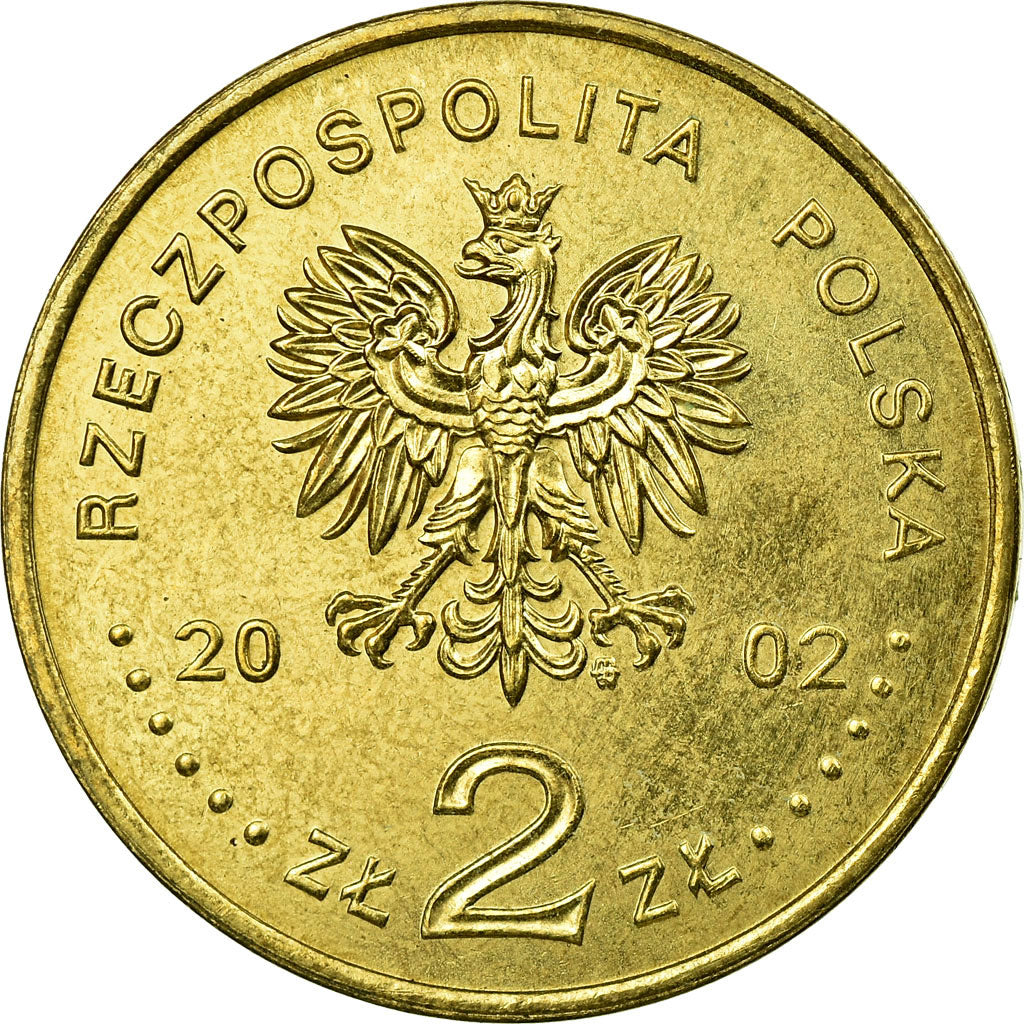 Coin, Poland, World Cup Soccer Games, 2 Zlote, 2002, Warsaw, EF(40-45), Brass