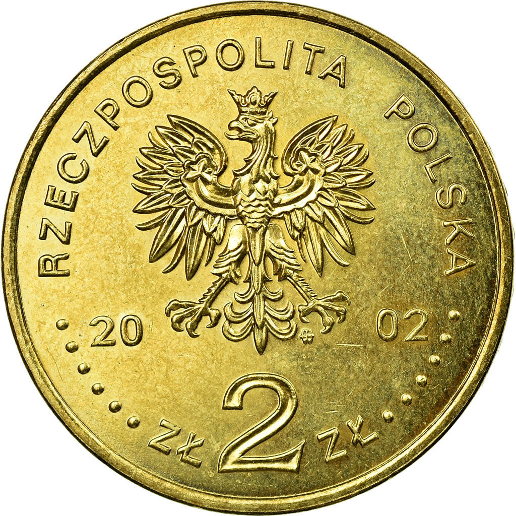 Coin, Poland, World Cup Soccer Games, 2 Zlote, 2002, Warsaw, EF(40-45), Brass
