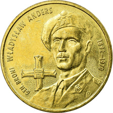 Coin, Poland, Gen. Wladyslaw Anders, 2 Zlote, 2002, Warsaw, EF(40-45), Brass