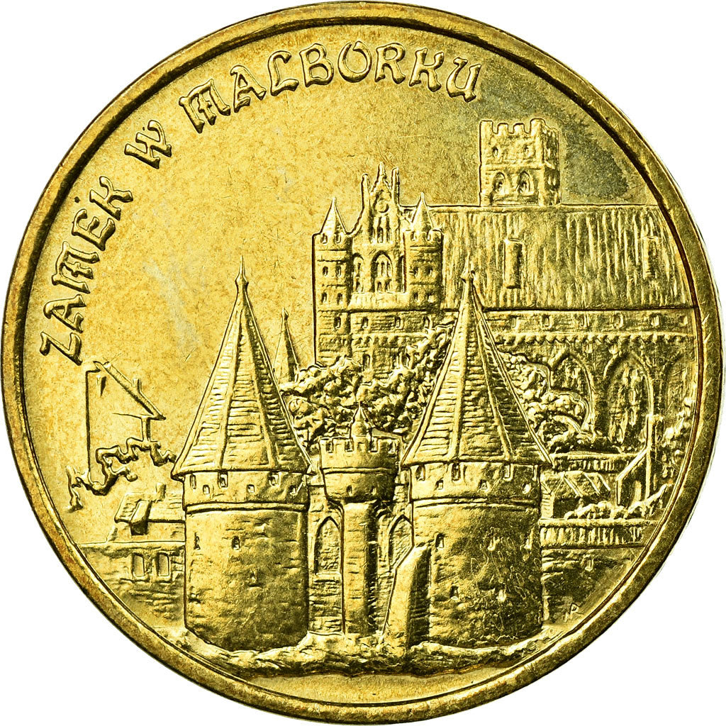 Coin, Poland, Malbork Castle, 2 Zlote, 2002, Warsaw, EF(40-45), Brass, KM:443
