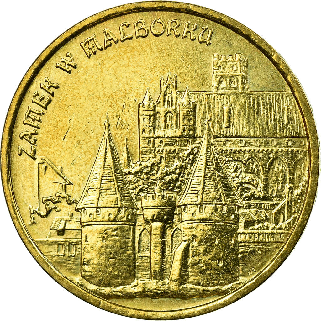 Coin, Poland, Malbork Castle, 2 Zlote, 2002, Warsaw, EF(40-45), Brass, KM:443