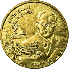 Coin, Poland, Bronislaw Malinowski, 2 Zlote, 2002, Warsaw, EF(40-45), Brass