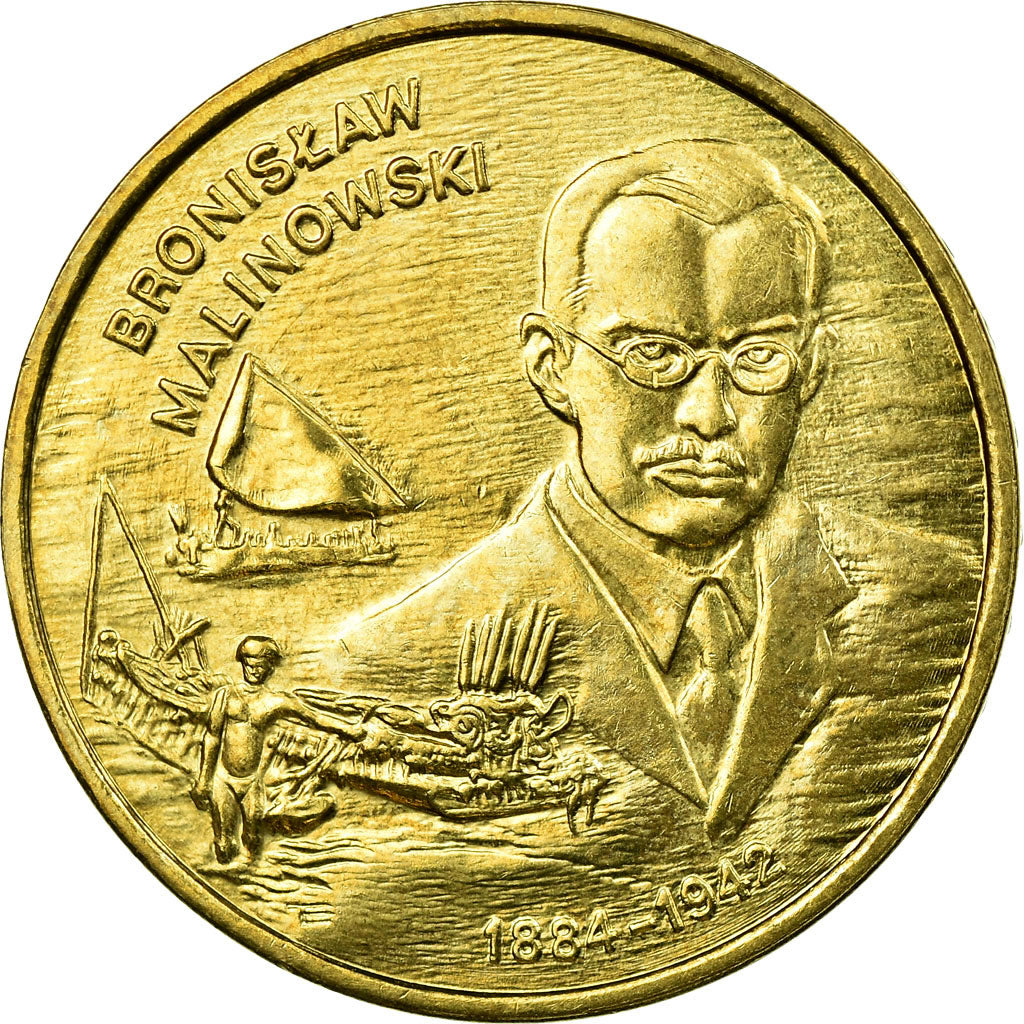 Moneta, Polonia, Bronislaw Malinowski, 2 Zlote, 2002, Warsaw, BB, Ottone, KM:431