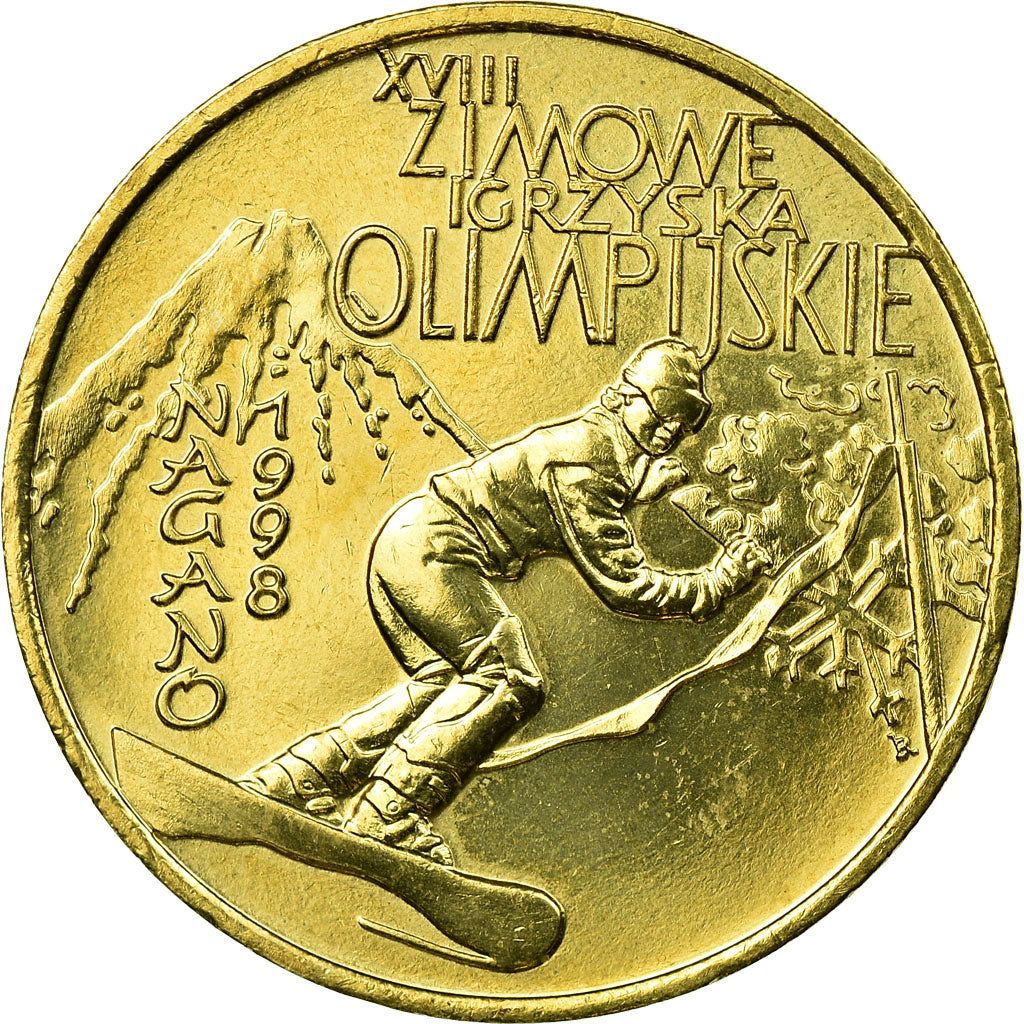 Münze, Polen, Nagano Olympics, 2 Zlote, 1998, Warsaw, SS, Messing, KM:335