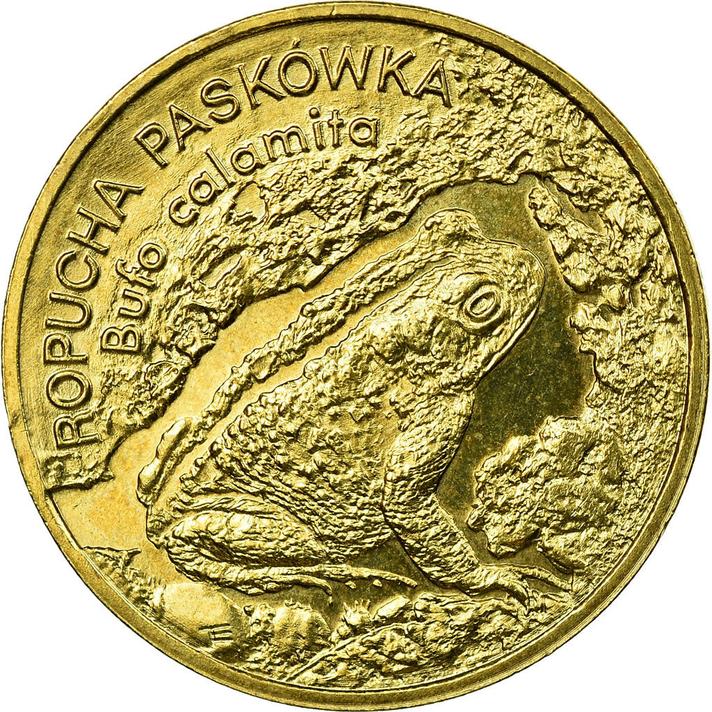Coin, Poland, Toad, 2 Zlote, 1998, Warsaw, EF(40-45), Brass, KM:340