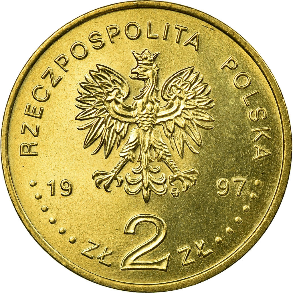 Coin, Poland, Stefan Batory, 2 Zlote, 1997, Warsaw, AU(55-58), Brass, KM:325