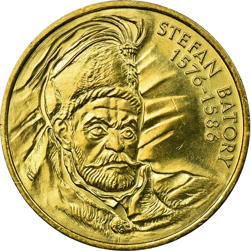 Münze, Polen, Stefan Batory, 2 Zlote, 1997, Warsaw, VZ, Messing, KM:325