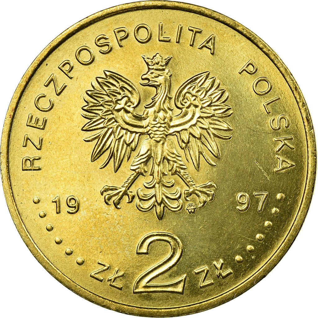 Münze, Polen, Stefan Batory, 2 Zlote, 1997, Warsaw, VZ, Messing, KM:325